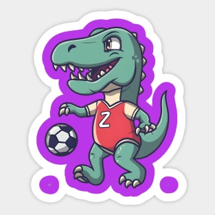 Cool dinosaur playing football Sticker